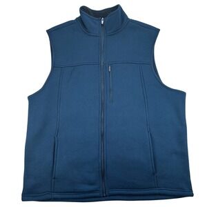 George‎ Full Zip Vest Mens XL Blue Cove Sherpa Lined Super Soft Gorpcore Outdoor